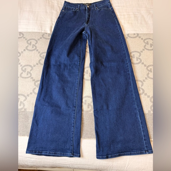 Just Black Dark Blue Flare Stretch Jeans - Picture 1 of 11